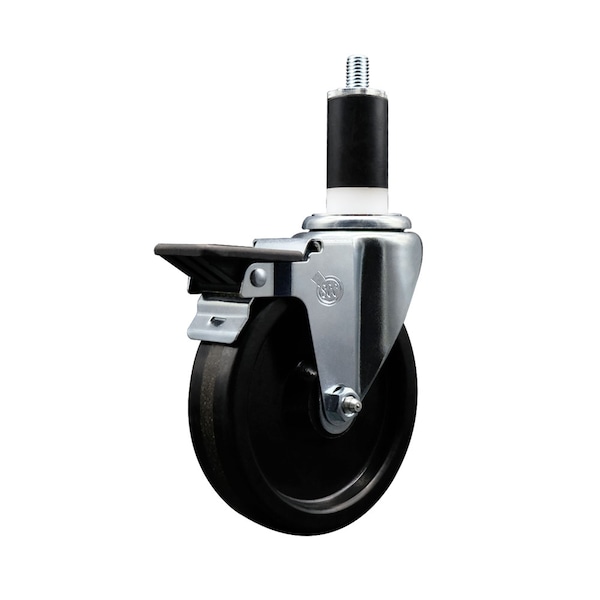 5'' Phenolic Swivel 1-3/8'' Expanding Stem Caster with Brake